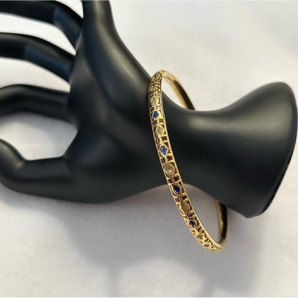 Vintage 18k Gold Plate Over Silver with Enameled Accents Bracelet - Picture 11 of 12